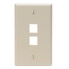 Leviton 2-Port Wallplate Unloaded, 1-Gang Use W/Snap-In Modules, Quickport IY 41080-2IP
